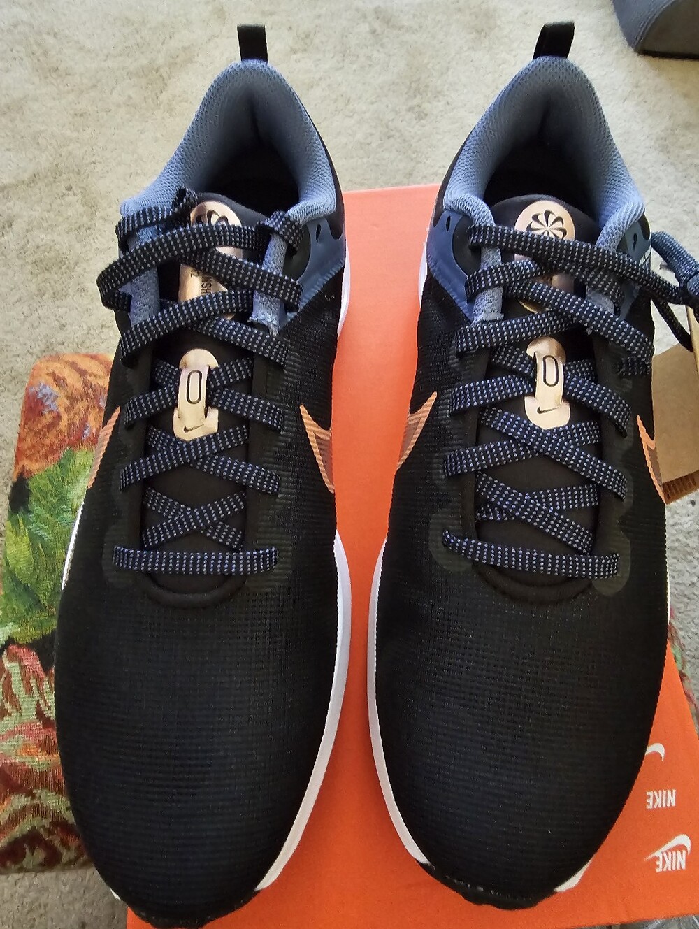 Nike Downshifter 12 Men's Athletic Sneakers Black Copper DD9294 Mesh M8.5/W10